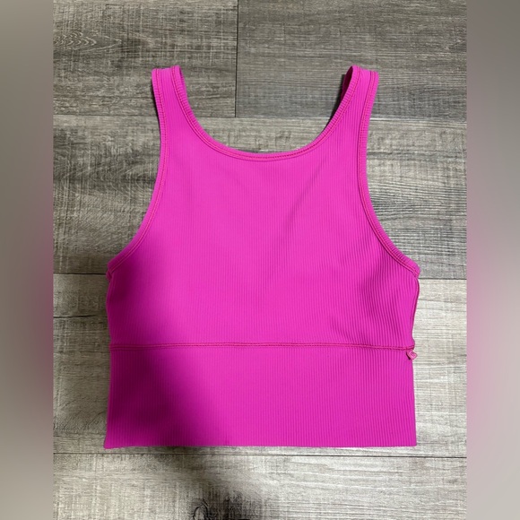 Lululemon Power Pivot Ribbed Tank Pink - Picture 2 of 6